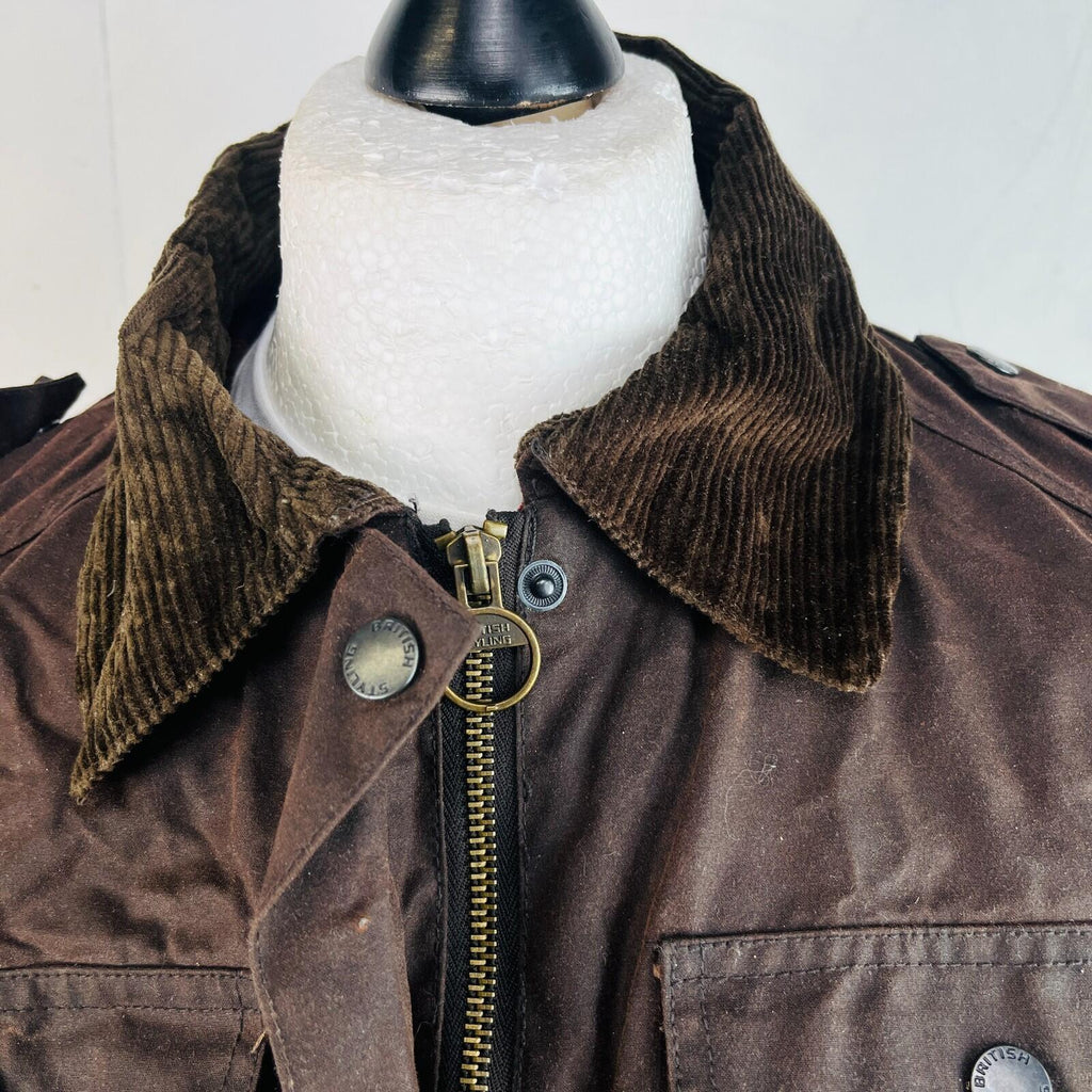 Crane Womens Waxed Cotton Jacket in Brown size Medium