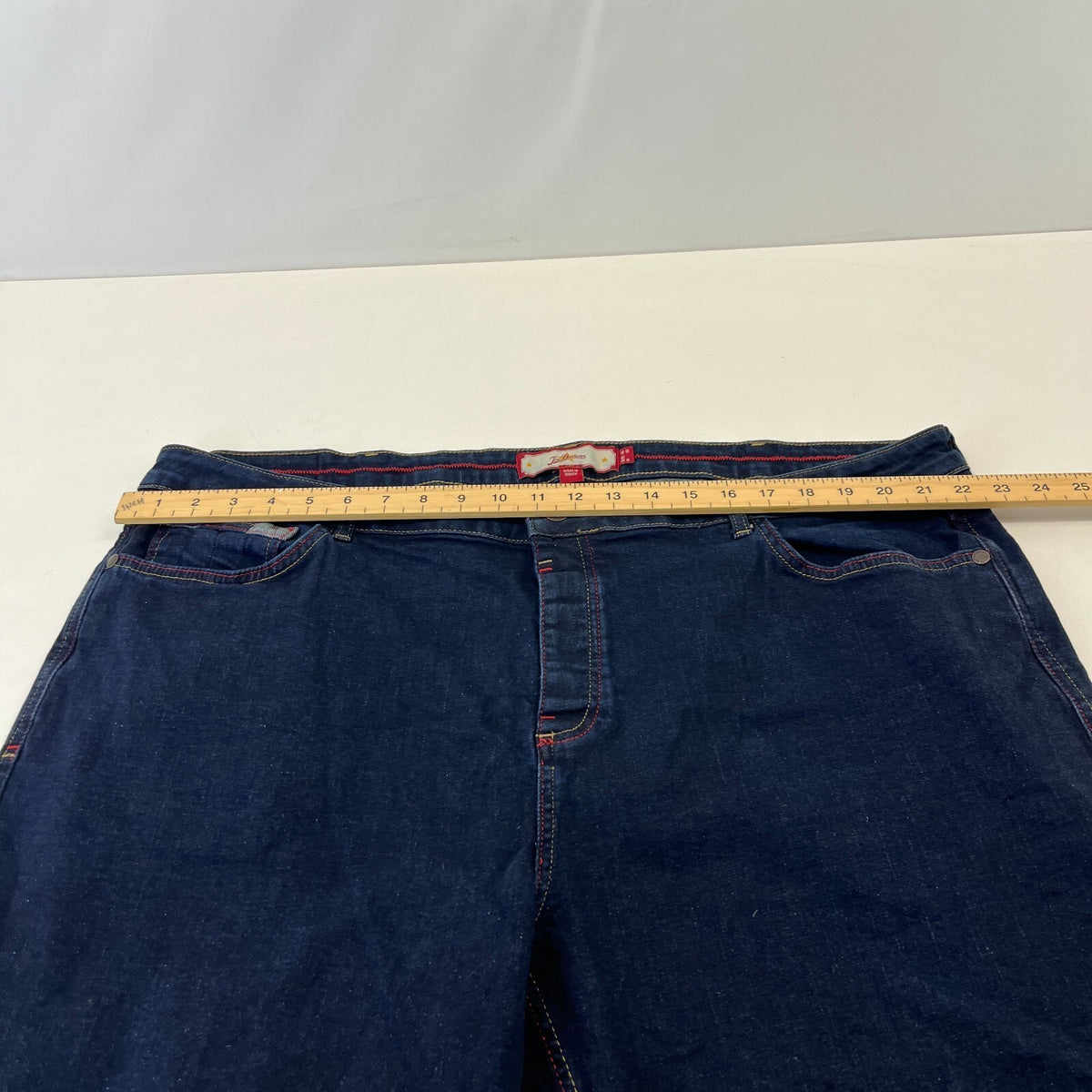 Joe Browns Dark Blue Denim Stretch Jeans Blue Cotton W48" L30"