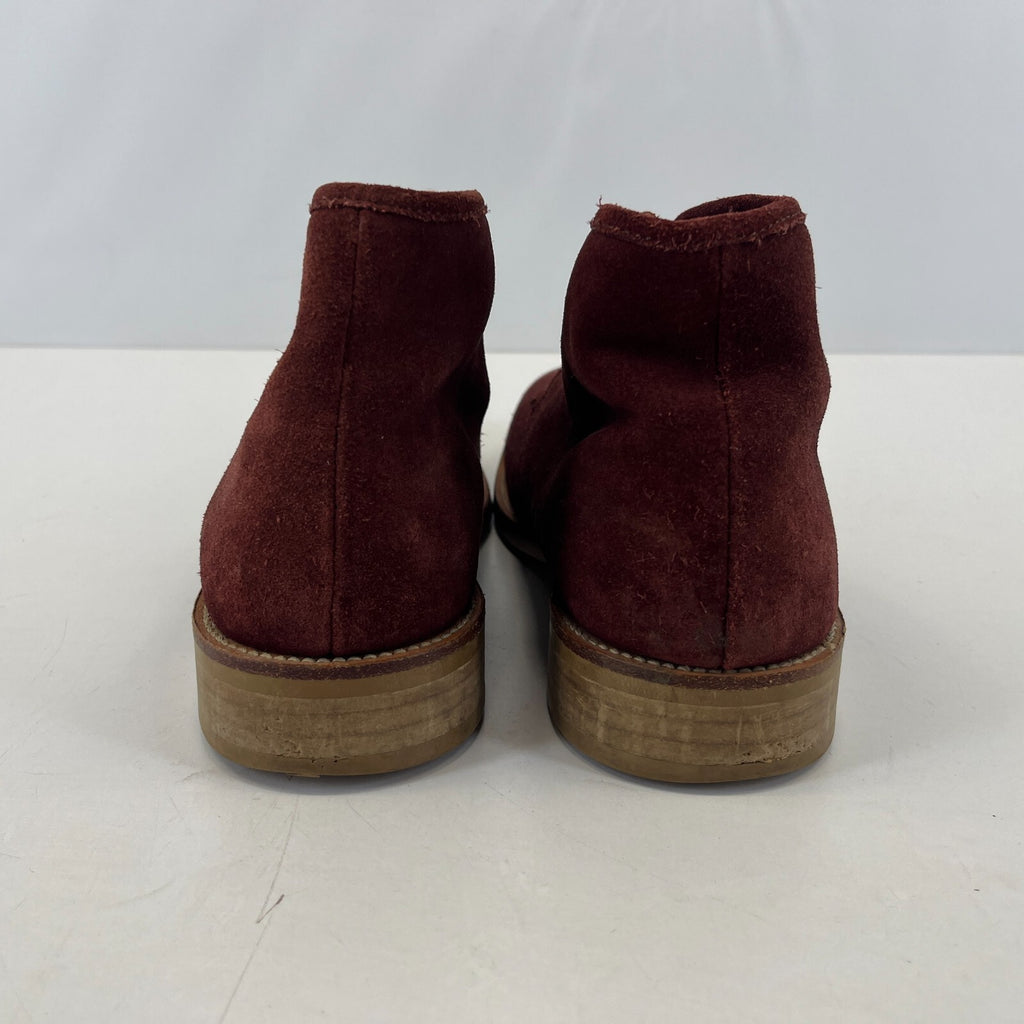 Samuel Windsor Burgundy Suede  Ankle Boots UK 9 Handmade Red Maroon Chelsea