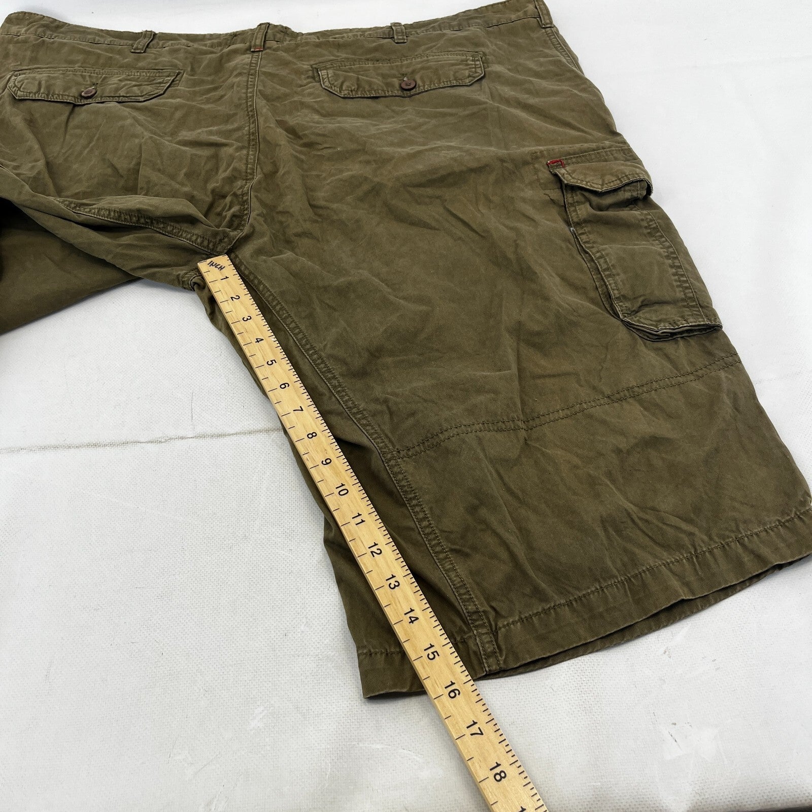 Joe Browns Mens Shorts Waist 46" Khaki Green Cargo Utility Pockets Military Style