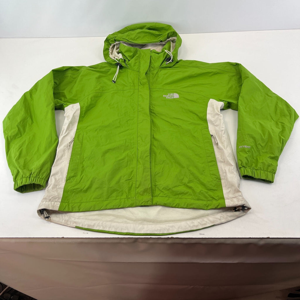 North Face Jacket Women's Medium Green Hyvent Windbreaker Hood Rain Coat Lady