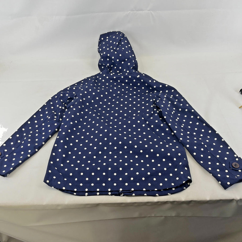 Joules Coast Polka Print Waterproof Jacket Breathable Blue Raincoat UK size 8