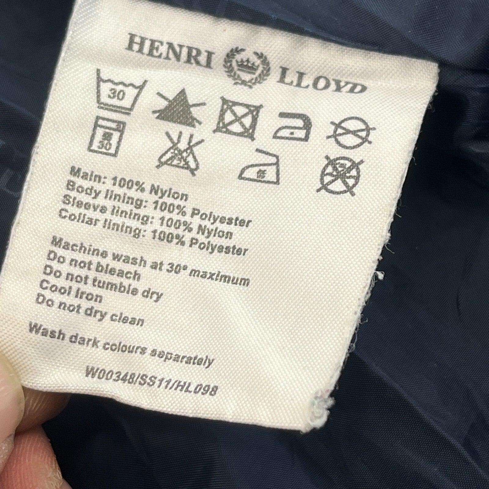 Henri Lloyd Waterproof Windbreaker Jacket Women’s size Small Navy Blue + Stow Hood