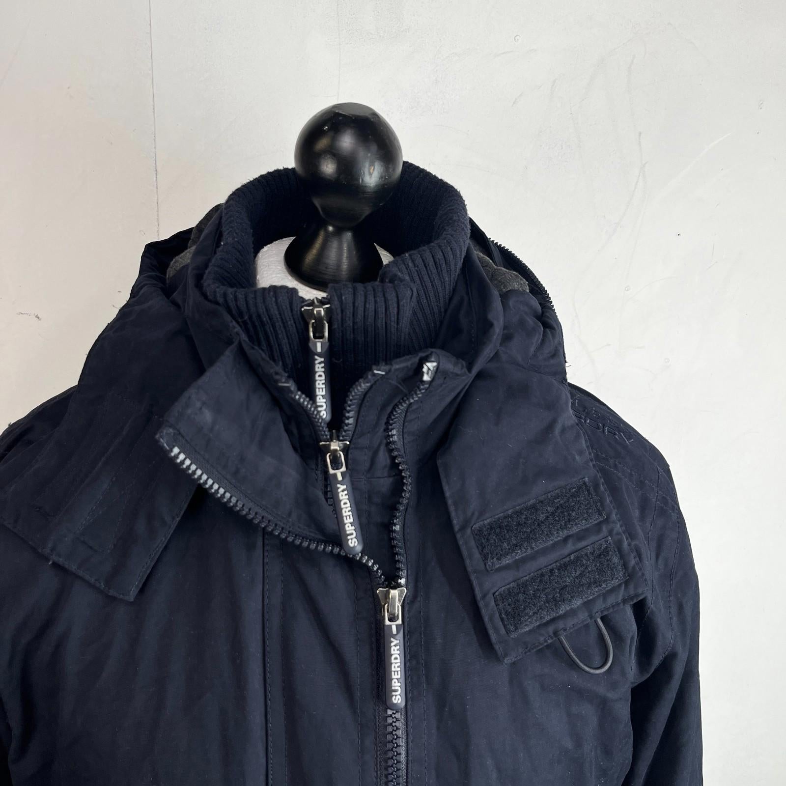Superdry Microfibre  Windbomber Windbreaker Bomber Jacket size XL Navy Blue