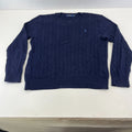 Polo Ralph Lauren 100% Cotton Jumper Men's size M Navy Blue Crew Neck Sweater