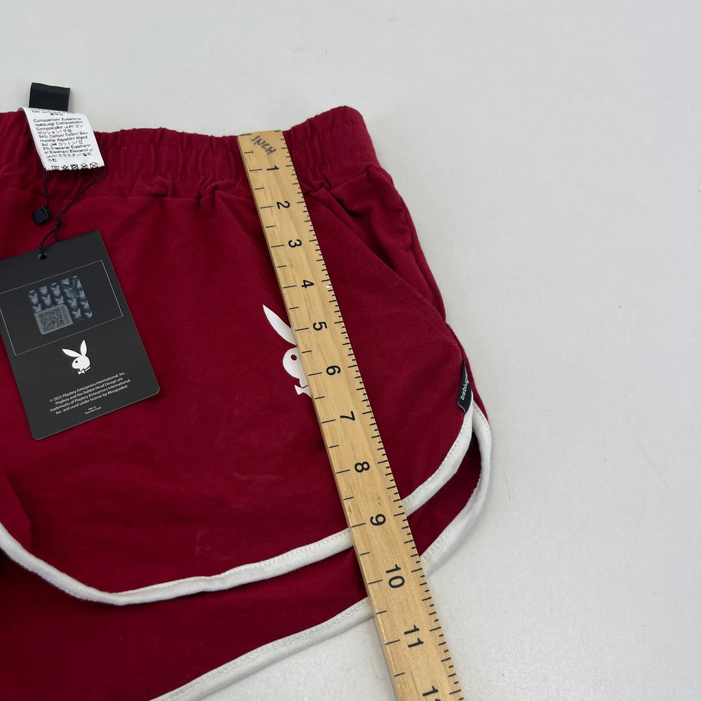 BNWT Playboy Deep Red Hot Pants Shorts size Medium - Misguided