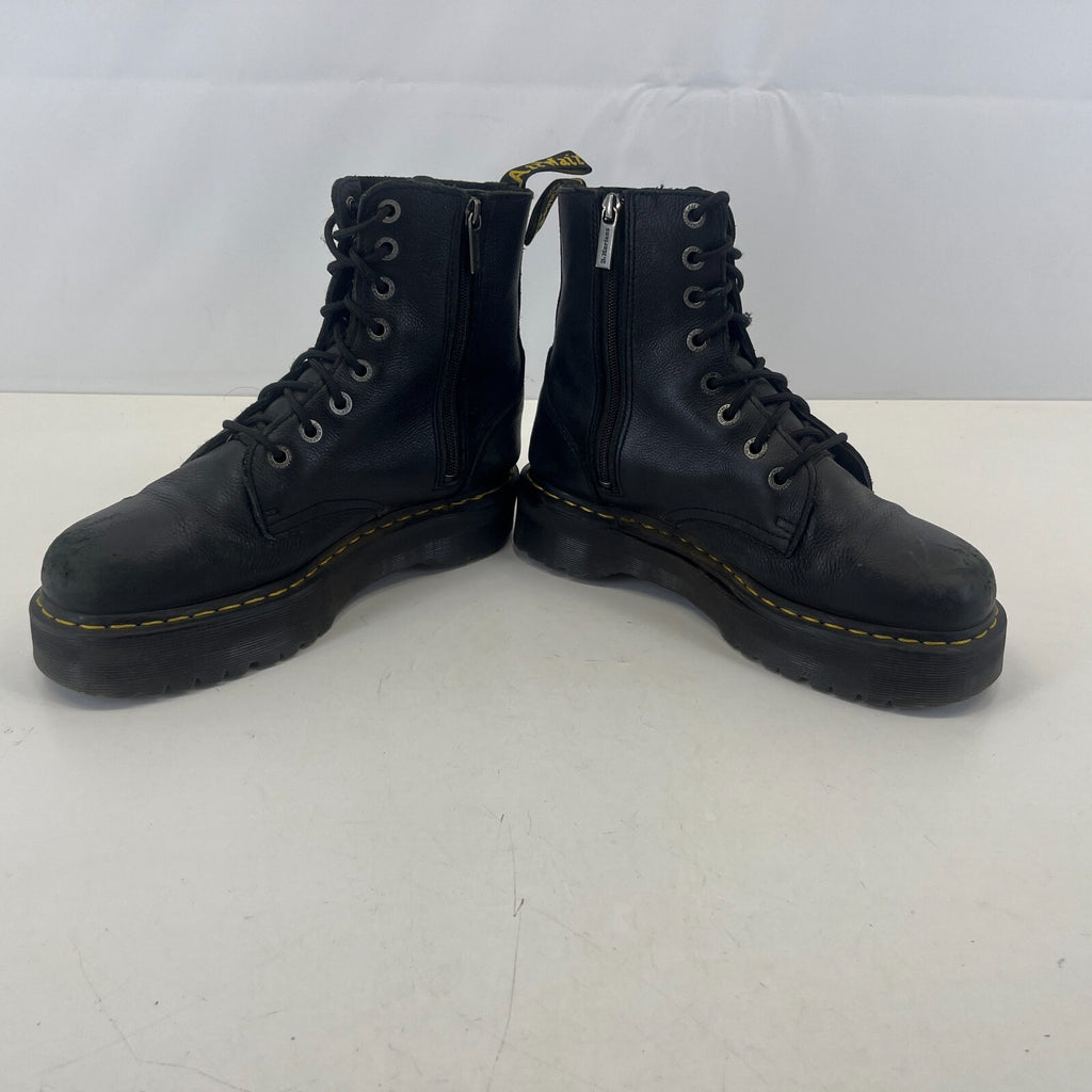 Dr. Martens Jadon III Boots Soft Black Leather Chunky Quad Platform UK 9 EU 43
