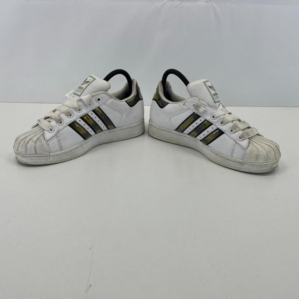 White Superstar Trainers in White & Bronze UK Women's size 5.5