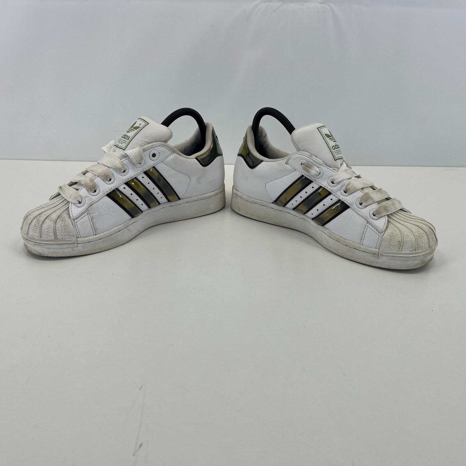 White Superstar Trainers in White & Bronze UK Women's size 5.5