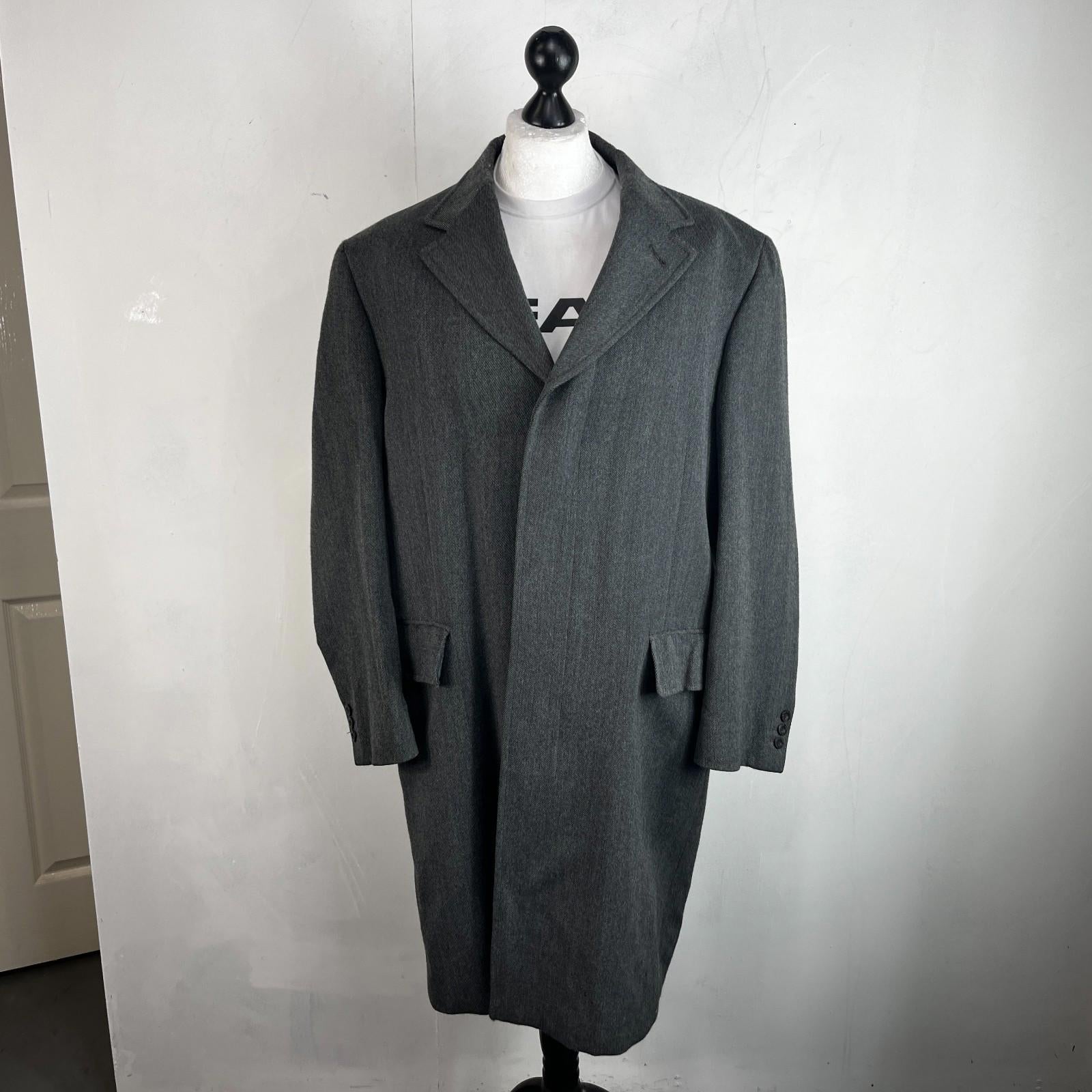 Van Gils Wool Overcoat in Grey Men's EU size 50 Vintage Casual Outdoor