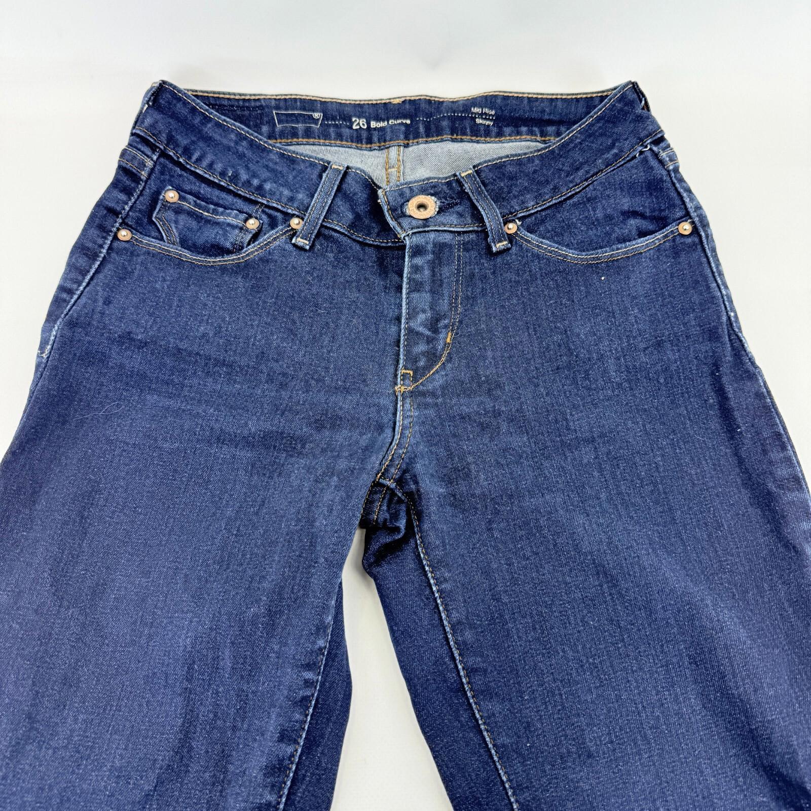Levi's Bold Curve Jeans Modern Rise Skinny Women Blue Denim W26" L26" Low Waist