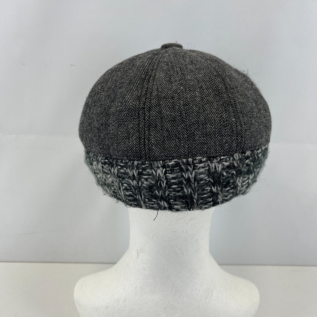 Hawkins Country Flat Cap size XL 60cm Grey Wool Tweed Herringbone