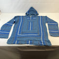 Focus Genuine Mexican Baja Hoodie Pullover Hippie Festival Blue UK size XL