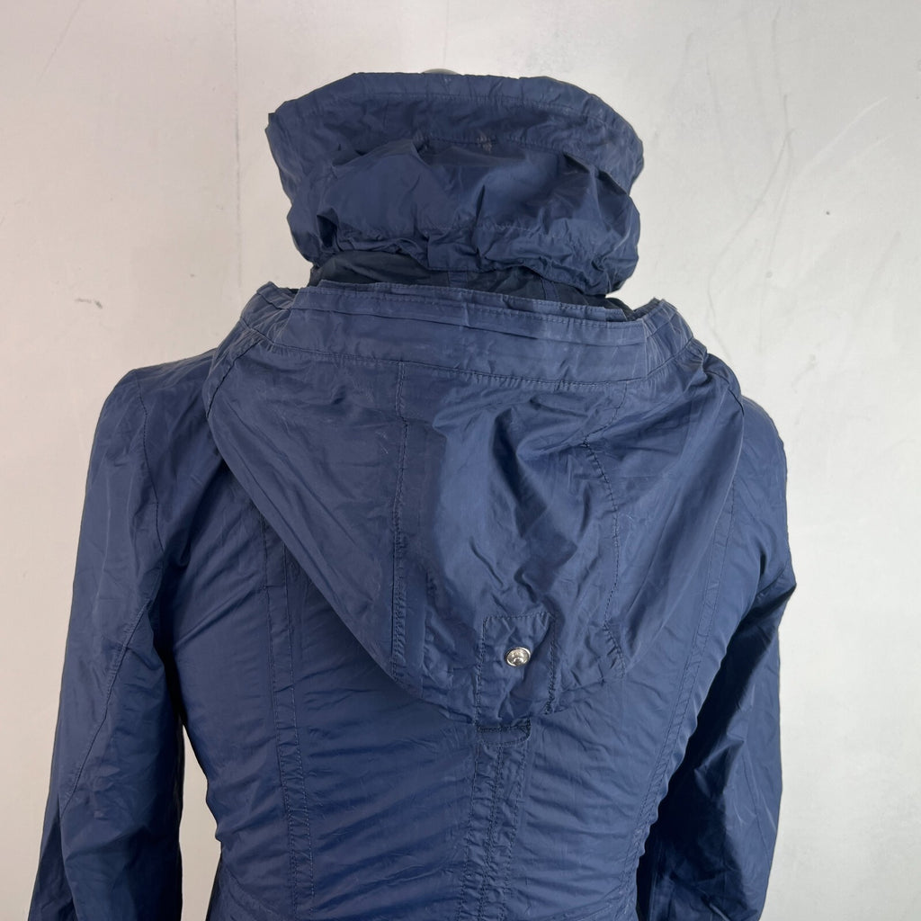 Henri Lloyd Waterproof Windbreaker Jacket Women’s size Small Navy Blue + Stow Hood
